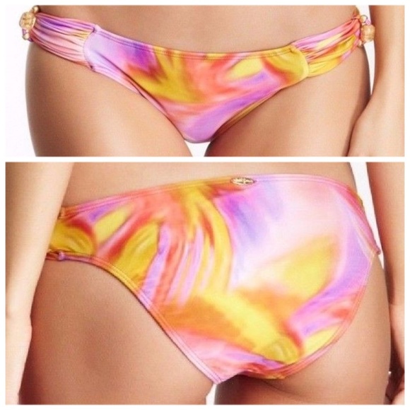 Luli Fama Other - Luli Fama SUNSET BAILA Beaded Ruched Bikini Bottom
